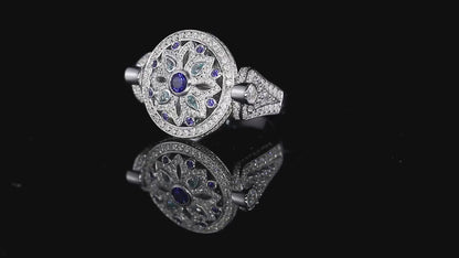 Pirmiana New Design Jewelry S925 Silver 0.525ct Lab Grown Blue Sapphire Ring for Women/ Men Wedding Gifts