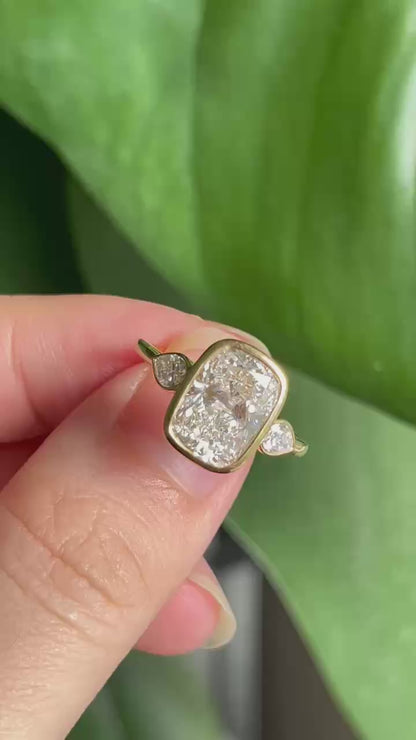 Pirmiana Jewelry Custom Design Ruif Jewelry Classic Design  18k yellow gold 3ct cushion shaped Lab Grown Diamond Ring Engagement Wedding Band Rings for Women Fine Jewelry