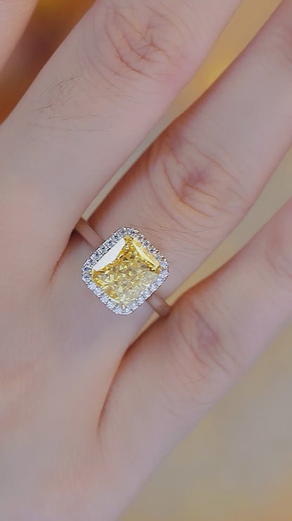 Pirmiana New Fashion 3ct Radiant Simulated Diamond Rings S925 Silver Jewelry Engagement Gift Women