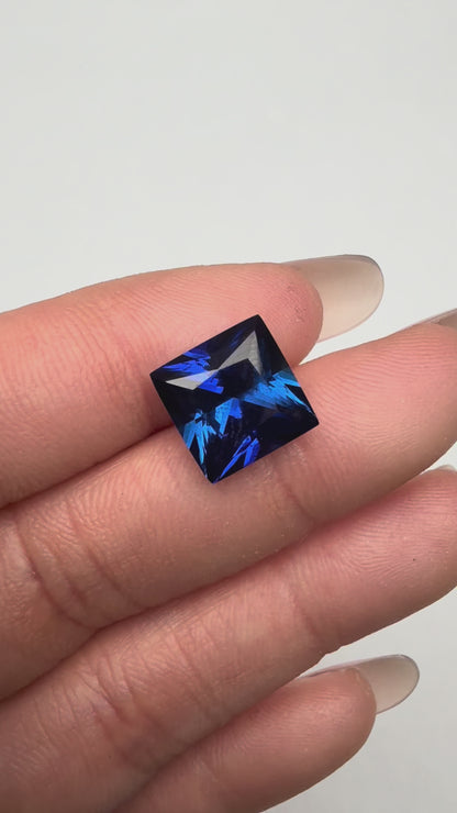 Pirmiana 6.55ct Princess Cut Lab Grown Sapphire Loose Gemstones for Jewelry Making