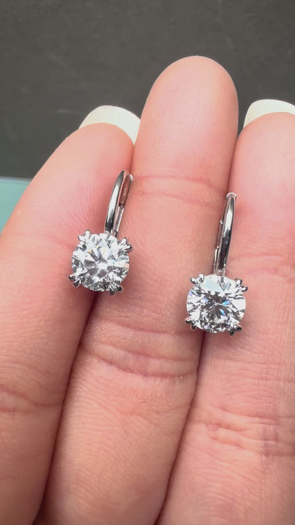 Pirmiana Custom Design Platinum Earrings for Women 1ct Each CVD Lab Grown Diamond Jewelry