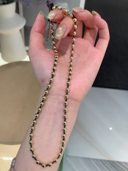 Pirmiana Customized 14k Gold 4.7mm Beads Chain for Women Party Gift Necklace