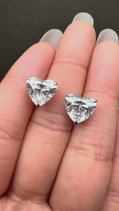 Pirmiana Cutomiezd 18K White Gold 2.5ct Heart Shape Lab Grown Diamond for Women Wedding Proposal earrings