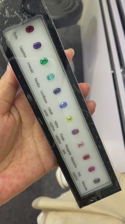 Pirmiana Lab Grown Gemstones Color Chart OS5x7mm Loose Stones Box Jewelry Tool for Gems Maker and Jeweler