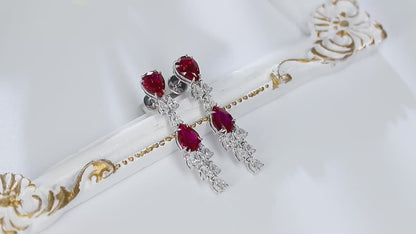 Pirmiana New Arrival 3.56ct Lab Grown Ruby Earring Studs S925 Silver Jewelry Earrings for Women