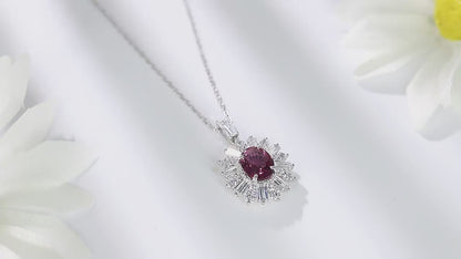 Pirmiana Fashion 2.22ct Natural Garnet Necklace S925 Silver Jewelry Engagement Gift Women