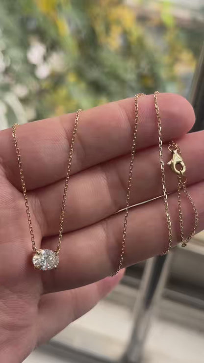 Ruif Jewelry 10k yellow gold Lab Grown Diamond Necklace Gemstone Jewelry