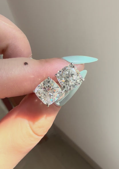 Pirmiana Custom Design 14K White Gold Earrings for Women 3ct Each CVD Lab Grown Diamond Jewelry