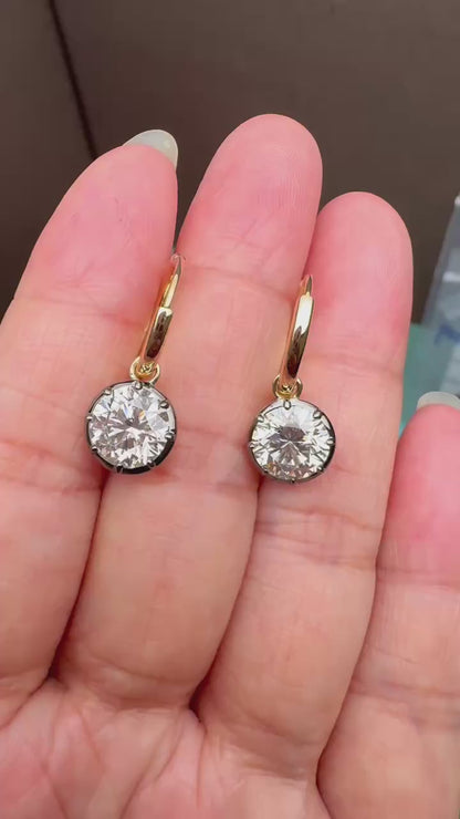 Pirmiana Customized 14k Yellow Gold 4ct Lab Grown Diamond Earrings for Women Party Gift