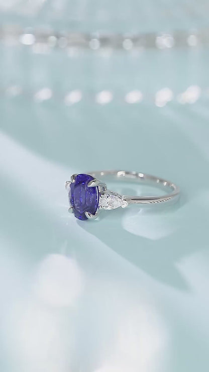 Pirmiana New Design Jewelry S925 Silver 2.22ct Lab Grown Blue Sapphire Ring for Women/Men  Wedding Gifts
