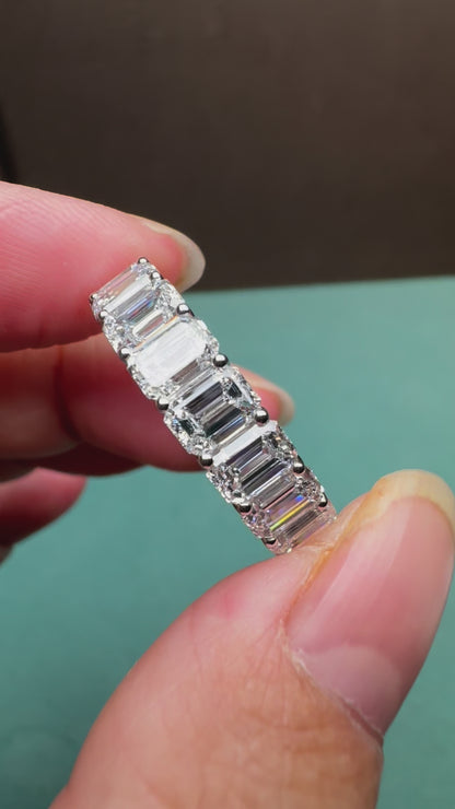 Pirmiana Custom Design 18K White Gold 0.5ct Each Lab Grown Diamond Enternity Ring