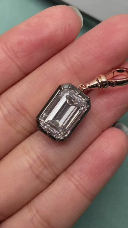 Primiana 2025 Hot Sale New Classic Style14K Black And rose gold 7ct Emerald Shape Necklace Pendant With IGI Certificate Lab Diamond Girlfriend Gift