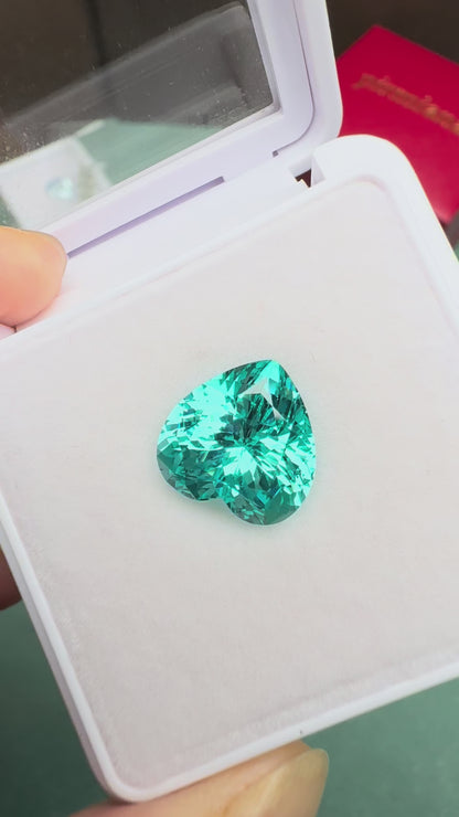 Pirmiana Heart shape Lab Grown Paraiba Loose Gemstones for Jewelry Making