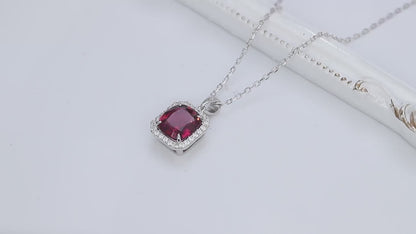 Pirmiana Fashion 4.06ct Natural Garnet Necklace S925 Silver Jewelry Engagement Gift Women