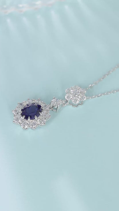 Pirmiana 2024 New Fashion S925 Silver Necklace 2.48ct Lab Grown Sapphire Pendants Necklace Jewelry For Wedding Party Gift