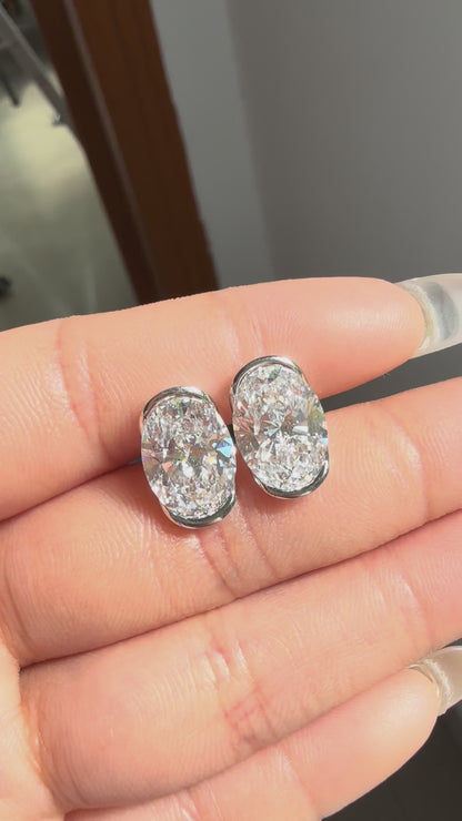 Pirmiana Custom Design 18K White Gold Earrings for Women 4ct Each CVD Lab Grown Diamond Jewelry