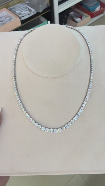 Pirmiana Jewelry Classic Design 14K White Gold HPHT Diamond Tennis Necklace luxe Jewelry for Party Wedding Gift