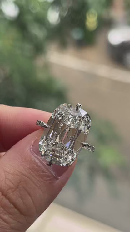Pirmiana Jewelry Customized Platinum 10.11ct Lab Grown Diamond Three Stone Engagement Rings for Women Fine Jewelry