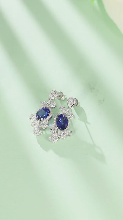 Pirmiana New Arrival 5.02ct Lab Grown Sapphire Earring Studs S925 Silver Jewelry Earrings for Women