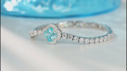 Pirmiana 2024 Hot Sale S925 Silver 3.9ct Lab Grown Paraiba Bracelet Engagement Women