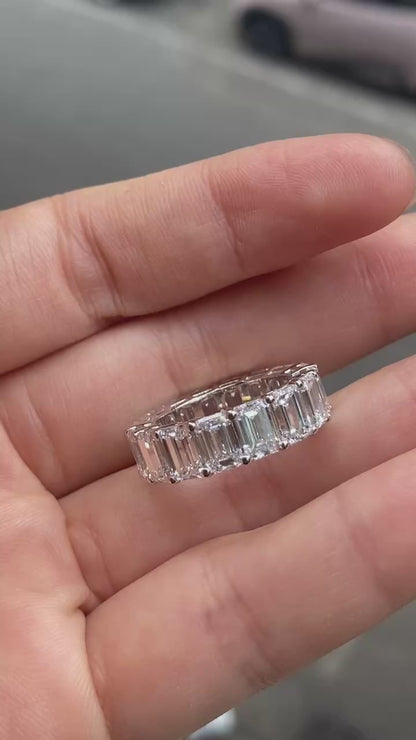 Ruif Customized 18k Gold 0.5ct Each Emerald Cut Lab Grown Diamond Rings for Women Daily Wear