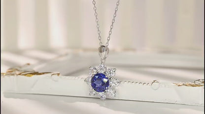 Pirmiana 2024 New Fashion S925 Silver Necklace 3.984ct Lab Grown Sapphire Pendants Necklace Jewelry For Wedding Party Gift