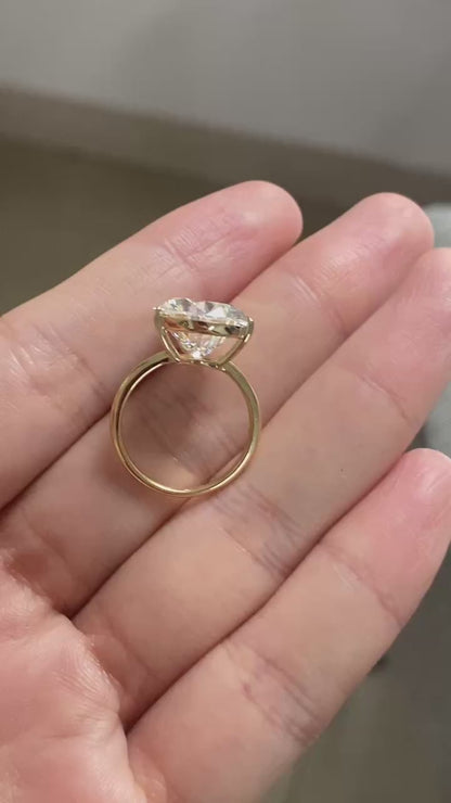Ruif Cutomiezd 18k Yellow Gold 10ct Pear Cut Lab Grown Diamond for Women Wedding Proposal Ring
