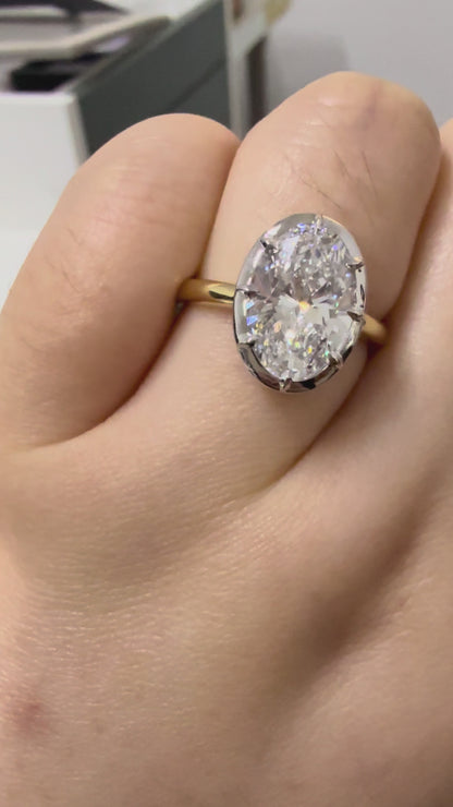 Pirmiana Jewelry Customized 18k White Gold 3ct Lab Grown Diamond Rings Engagement Wedding Band Rings for Women Fine Jewelry