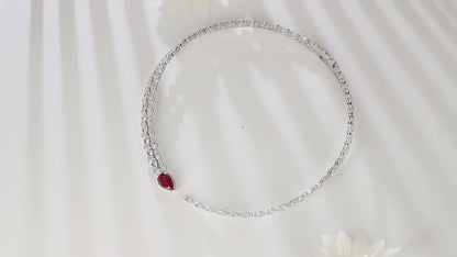 Pirmiana New S925 Silver 4.3ct Lad Grown Ruby Necklace High Fine Jewelry for Women Party Gift