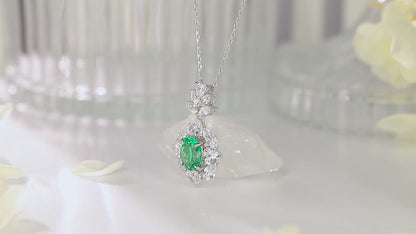 Pirmiana New Fashion 2.45ct Lab Grown Emerald Necklace S925 Silver Jewelry for Woman Gift Pendants