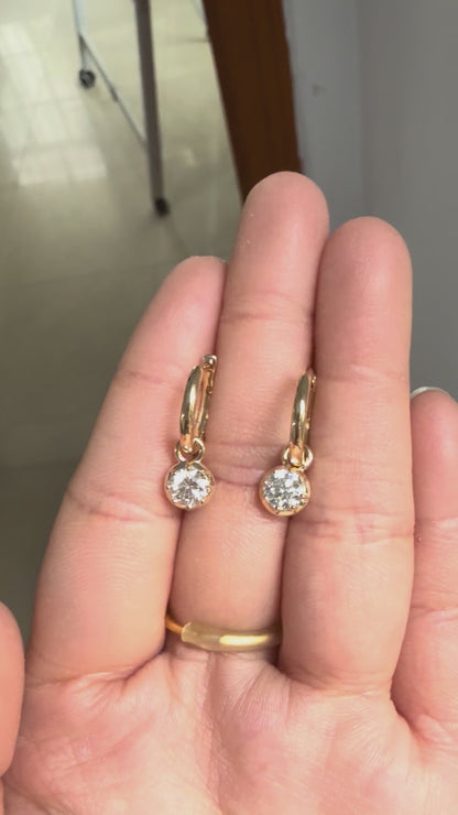Pirmiana Customized 9k Yellow Gold 0.5ct Lab Grown Diamond Earrings for Women Party Gift