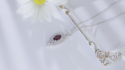 Pirmiana Fashion 2.56ct Natural Garnet Necklace S925 Silver Jewelry Engagement Gift Women