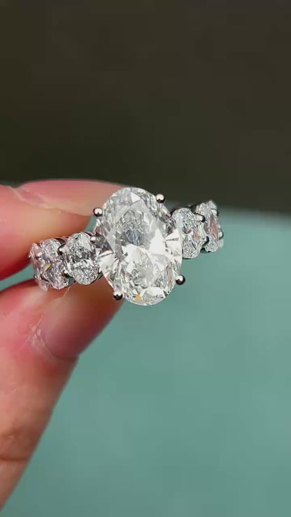 Pirmiana Jewelry Custom Design 14k White Gold Ring for Women 4.1ct Lab Grown Diamond Jewelry