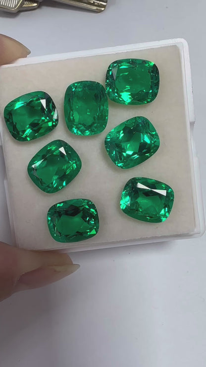 Pirmiana  0.7-8.39ct Cushion Cut Lab Grown Emeralds Loose Gemstones for Jewelry Making