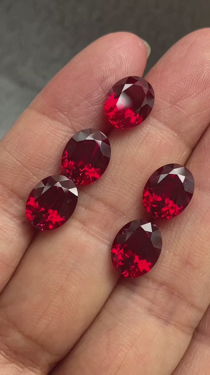 Pirmiana 1.43-9.36ct Oval Shape Pigeon Blood Red Lab Grown Ruby Loose Stones For Jewerly Making