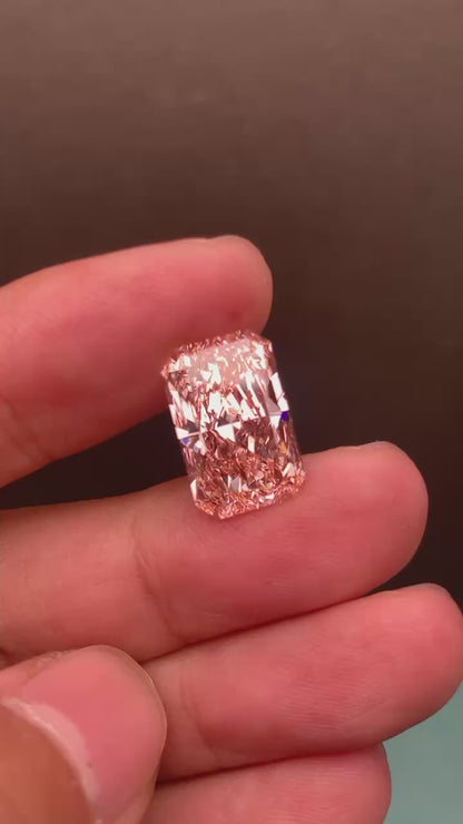 Pirmiana Radiant 9.77ct FVP VS2 Pink Lab Grown Diamond