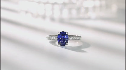 Pirmiana Custom Design S925 Silver Ring for Women 1.75ct Lab Grown Sapphire Jewelry