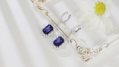 Pirmiana New Arrival 6.76ct Lab Grown Sapphire Earring Studs S925 Silver Jewelry Earrings for Women