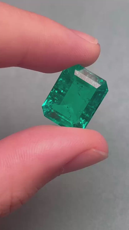 Pirmiana 11.5ct Emerald Cut Lab Grown Emerald