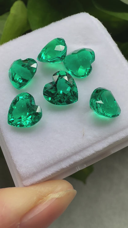 Pirmiana  0.47-4.665ct Heart Cut Lab Grown Emeralds Loose Gemstones for Jewelry Making