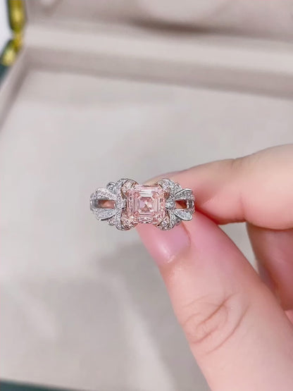 Pirmiana New Fashion 1.8ct shining Lab Grown Pink Diamond Rings PT950 Platinum Jewelry Engagement Gift Women