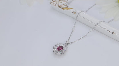 Pirmiana Fashion 1ct Natural Garnet Necklace S925 Silver Jewelry Engagement Gift Women