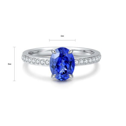 Pirmiana Custom Design S925 Silver Ring for Women 1.75ct Lab Grown Sapphire Jewelry