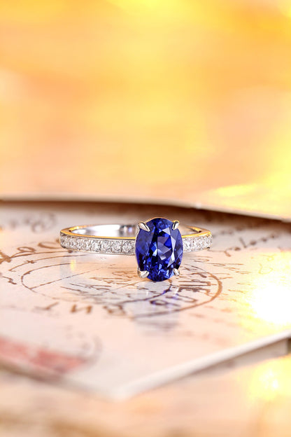 Pirmiana Custom Design S925 Silver Ring for Women 1.75ct Lab Grown Sapphire Jewelry