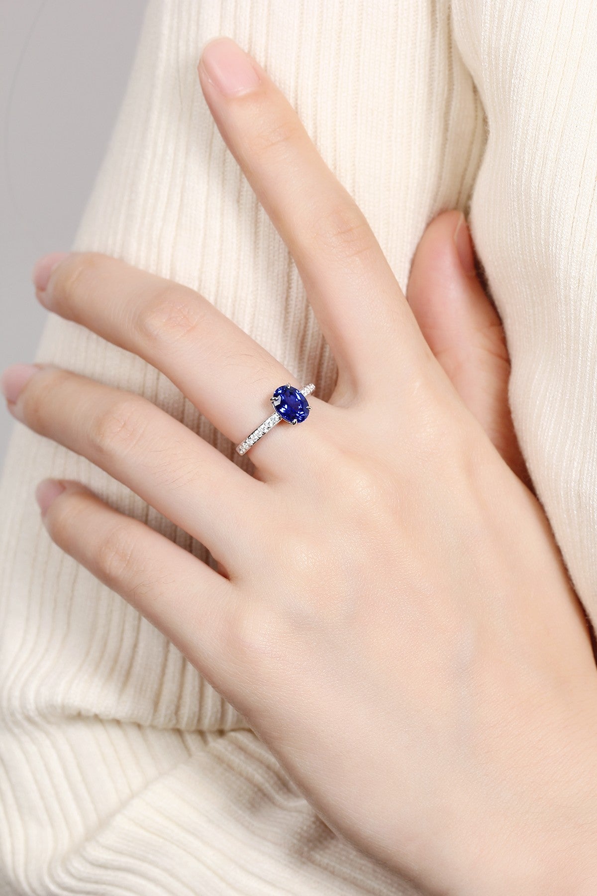 Pirmiana Custom Design S925 Silver Ring for Women 1.75ct Lab Grown Sapphire Jewelry