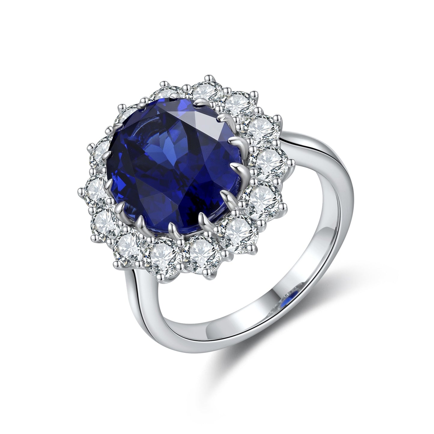 Pirmiana Luxury Design S925 Silver Ring for Women 6.84ct Lab Grown Sapphire Jewelry