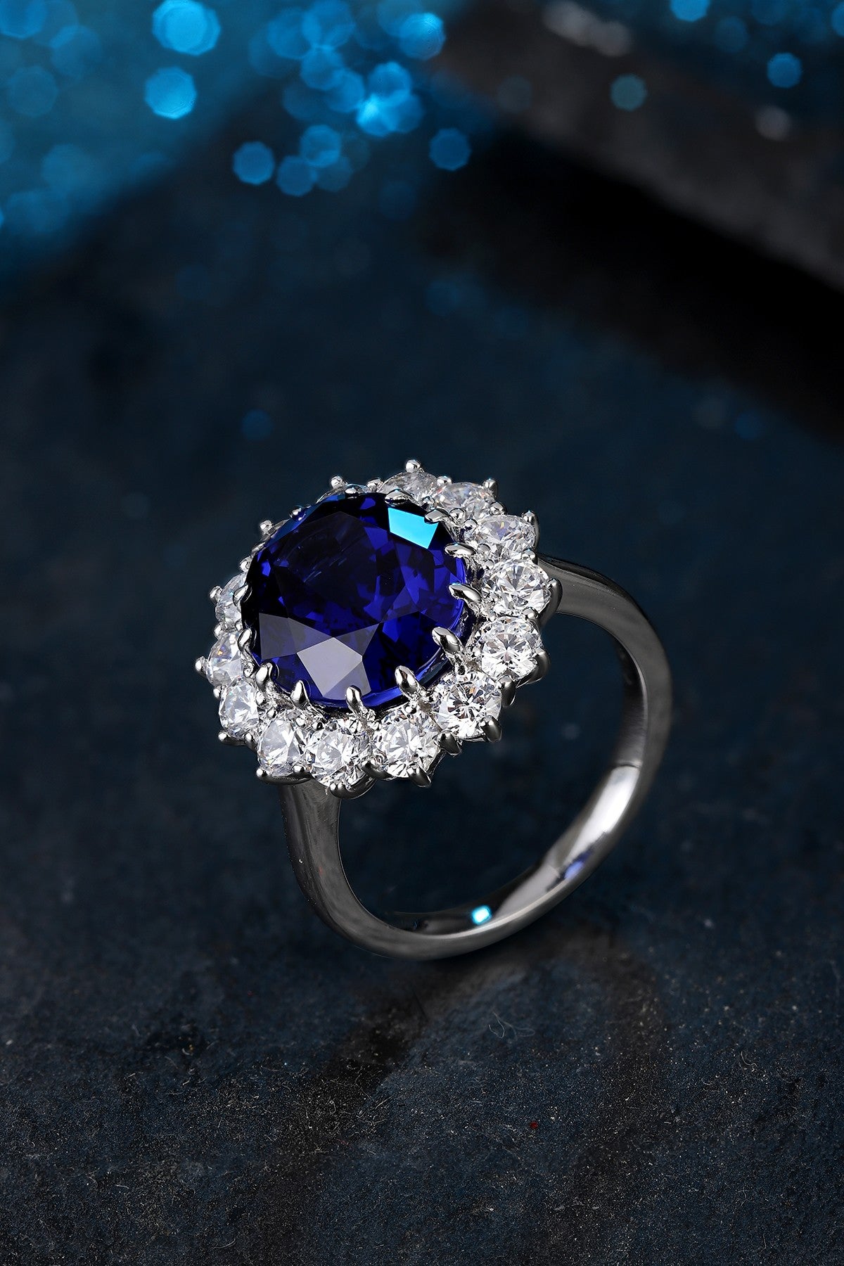 Pirmiana Luxury Design S925 Silver Ring for Women 6.84ct Lab Grown Sapphire Jewelry