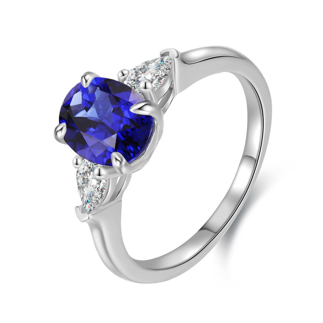 Pirmiana New Design Jewelry S925 Silver 2.22ct Lab Grown Blue Sapphire Ring for Women/Men  Wedding Gifts