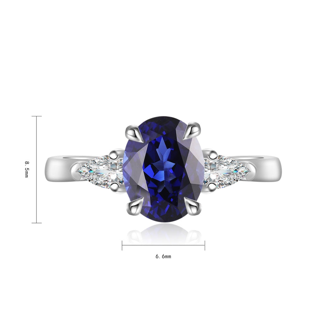 Pirmiana New Design Jewelry S925 Silver 2.22ct Lab Grown Blue Sapphire Ring for Women/Men  Wedding Gifts