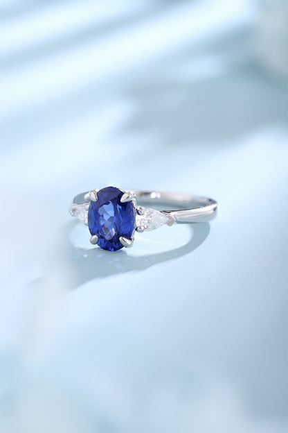 Pirmiana New Design Jewelry S925 Silver 2.22ct Lab Grown Blue Sapphire Ring for Women/Men  Wedding Gifts